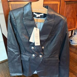 Veronica Beard Miller Leather Dickey Jacket